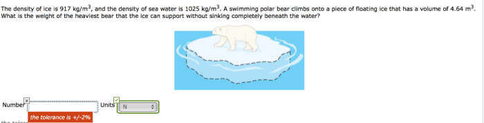 The density of ice is 917 kg/m3.