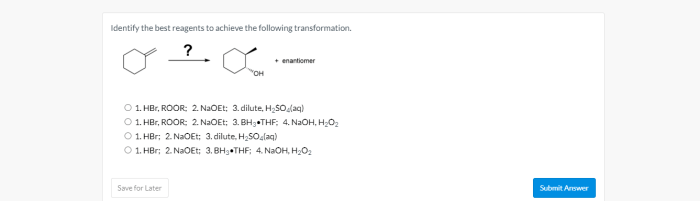 Identify the best reagents to achieve the following transformation